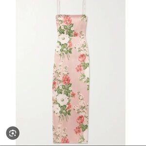 Reformation Pink Silk Floral Frankie Dress